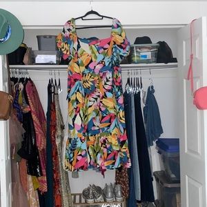 NWOT Anthropologie Maia Tropical Printed Midi Dress